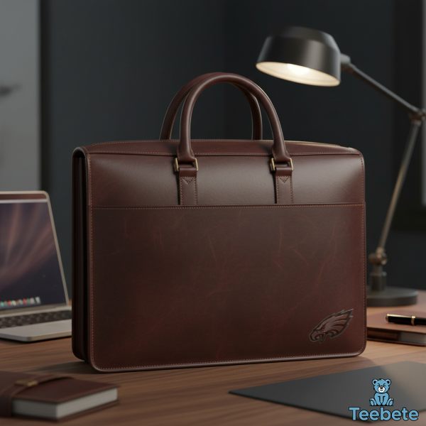 Eagles Leather Work Briefcase With Embossed Logo For Professionals