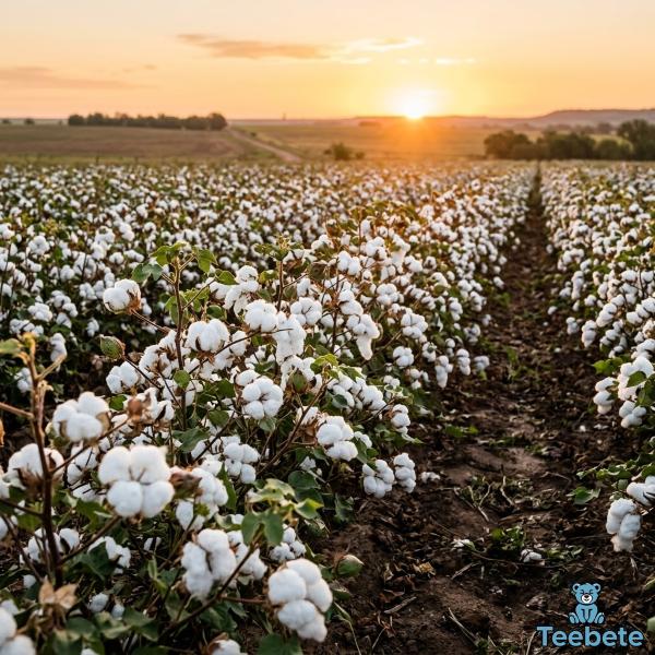 Organic Cotton Fabric Growing Process & Key Differences 11 Organic Cotton Growing Process Healthy Cotton Field