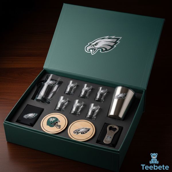 Philadelphia Eagles Barware Gift Box Complete Set Philadelphia Eagles Barware Gift Box Complete Set