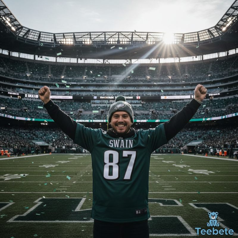 Philadelphia Eagles Fan Wearing Midnight Green Apparel with Bird Gang Pride