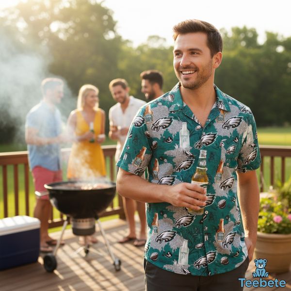 Philadelphia Eagles Hawaiian Shirt Summer Beer Design Philadelphia Eagles Hawaiian Shirt Summer Beer Design
