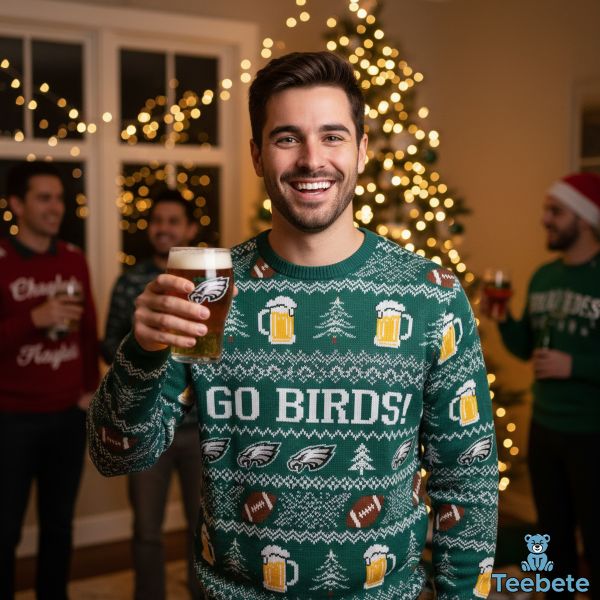 Philadelphia Eagles Ugly Sweater Holiday Beer Theme Philadelphia Eagles Ugly Sweater Holiday Beer Theme