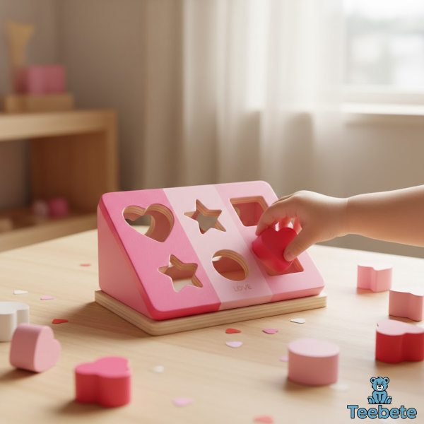 Pink Heart Shape Sorter Educational Toy Pink Heart Shape Sorter Educational Toy