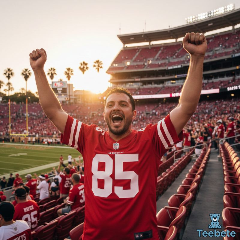 San Francisco 49ers Fan Wearing Scarlet and Gold with Faithful Pride