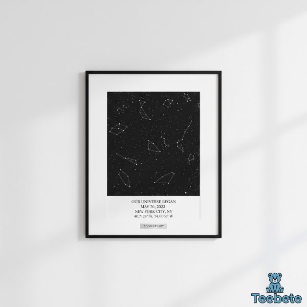 Star Map Anniversary Gift Personalized