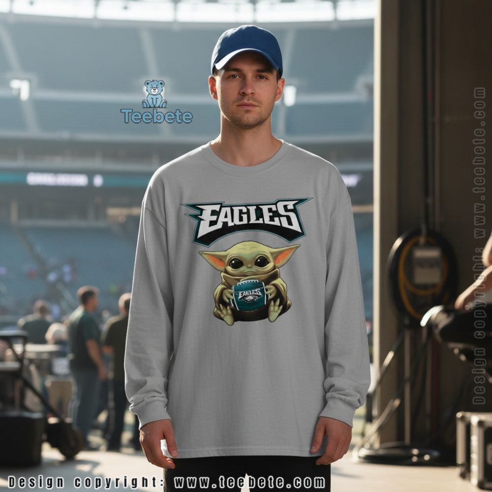 Baby Yoda Philadelphia Eagles Long Sleeve Star Wars Football Baby Yoda Philadelphia Eagles Long Sleeve Star Wars Football