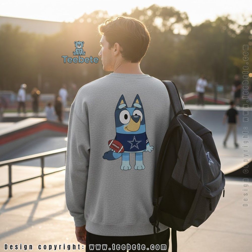 Bluey Dallas Cowboys Long Sleeve Cute Dog Cartoon Nfl Fan Appare Bluey Dallas Cowboys Long Sleeve Cute Dog Cartoon Nfl Fan Appare