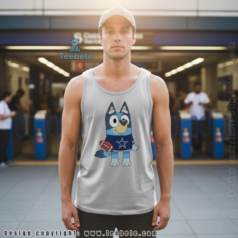 Bluey Dallas Cowboys Tanktop Cute Dog Cartoon Nfl Fan Appare Bluey Dallas Cowboys Tanktop Cute Dog Cartoon Nfl Fan Appare