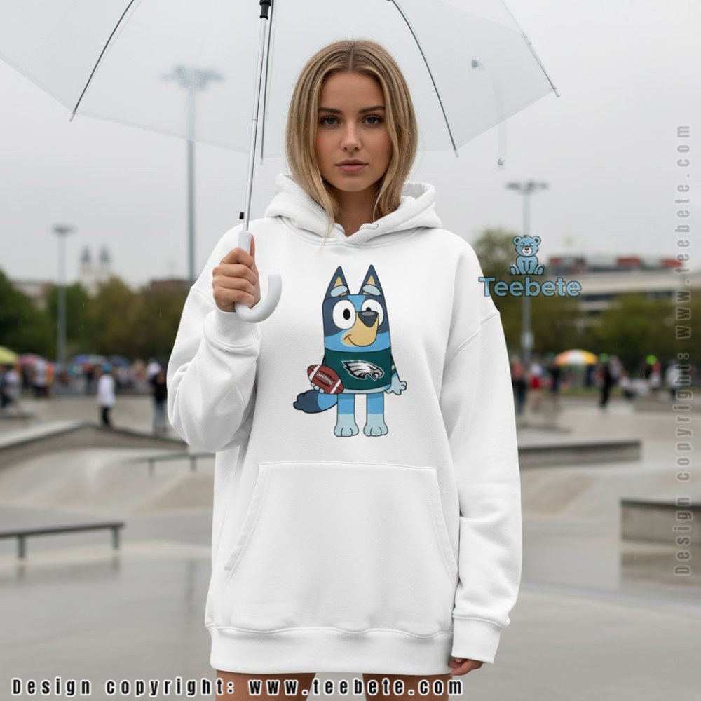 Bluey Philadelphia Eagles Hoodie Football Cartoon Dog Bluey Philadelphia Eagles Hoodie Football Cartoon Dog
