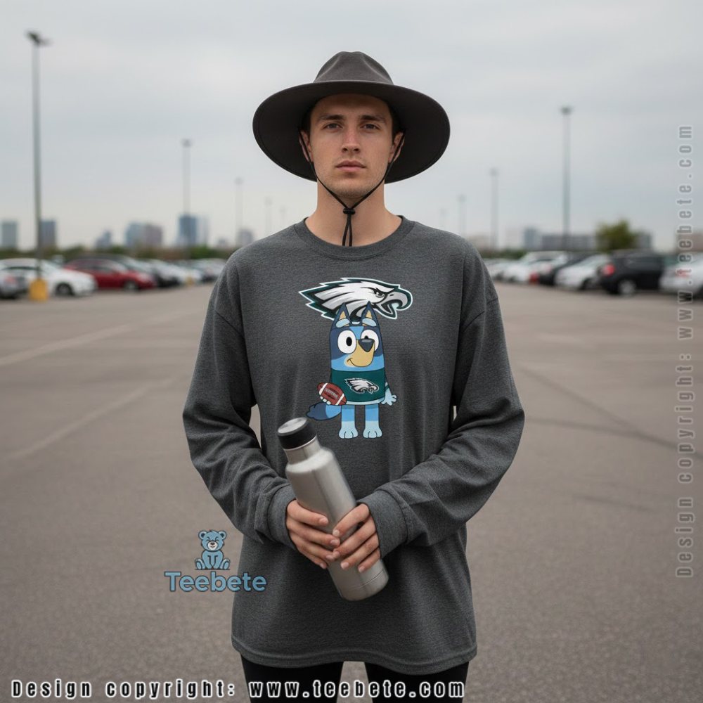 Bluey Philadelphia Eagles Long Sleeve Football Cartoon Dog Bluey Philadelphia Eagles Long Sleeve Football Cartoon Dog