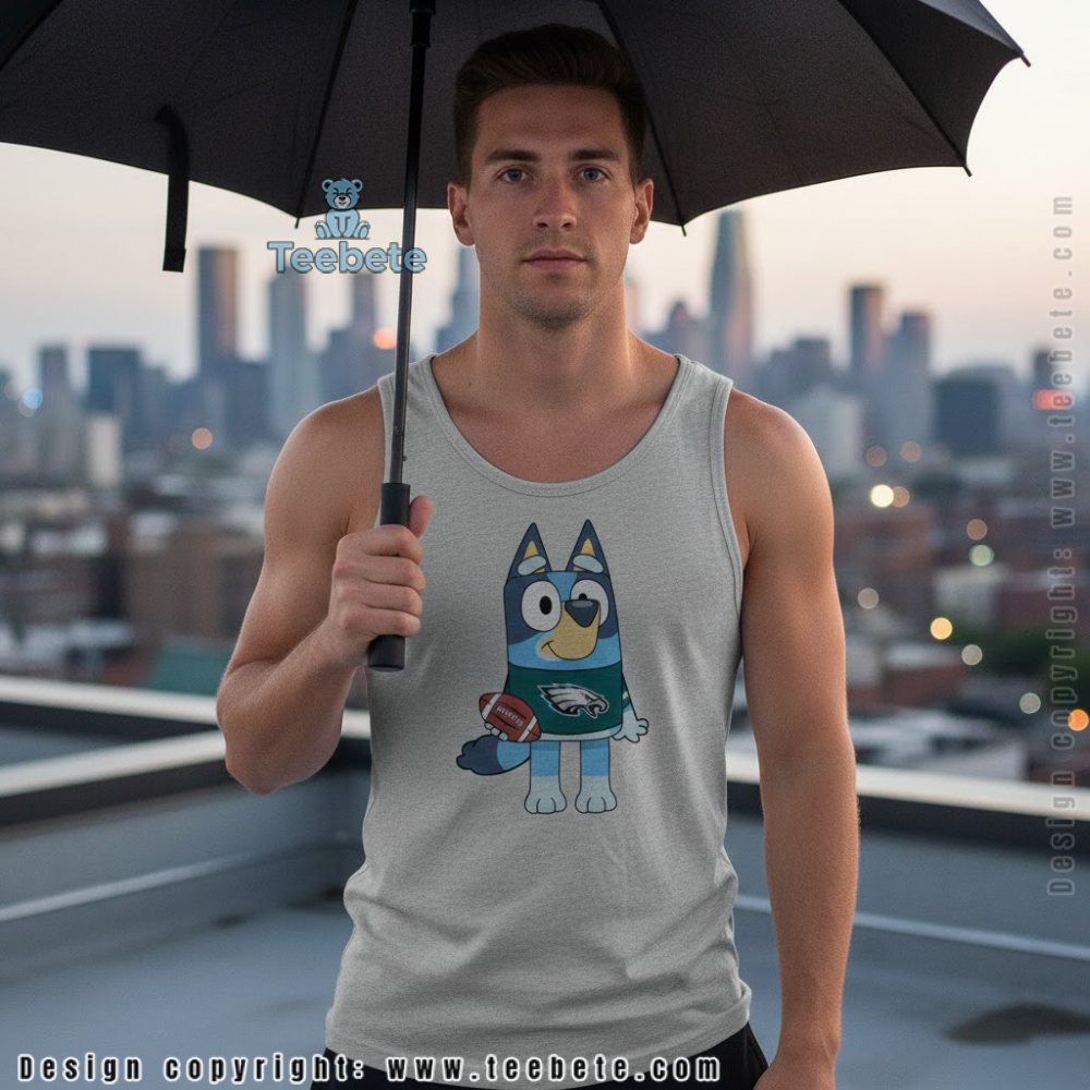 Bluey Philadelphia Eagles Tanktop Football Cartoon Dog Bluey Philadelphia Eagles Tanktop Football Cartoon Dog