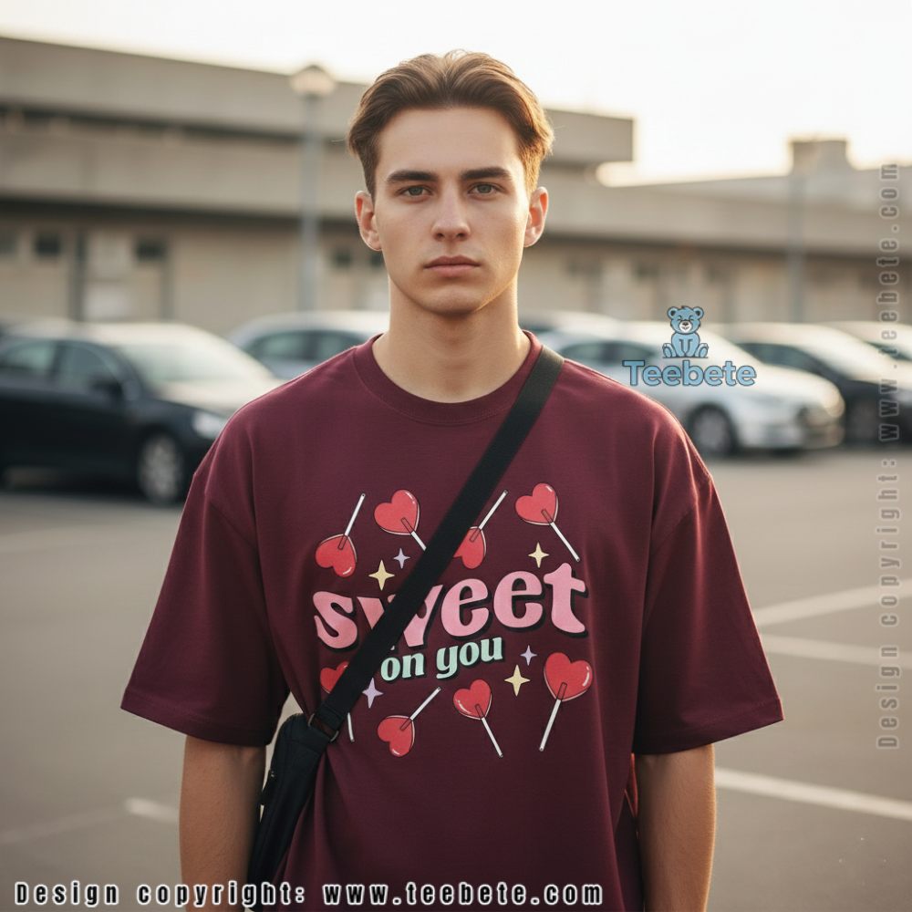 Couples Sweet On You Heart Candy Matching Tee