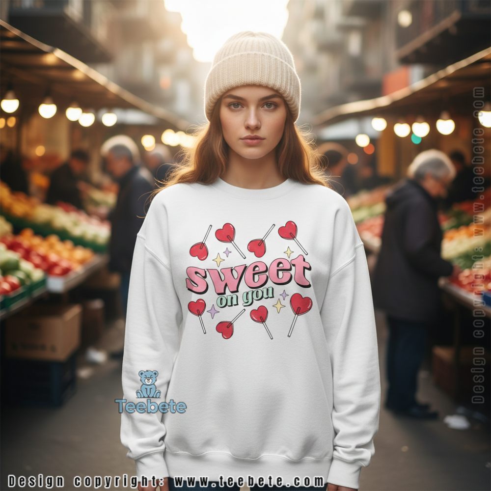 Couples Sweet On You Heart Candy Matching Long Sleeve Couples Sweet On You Heart Candy Matching Long Sleeve