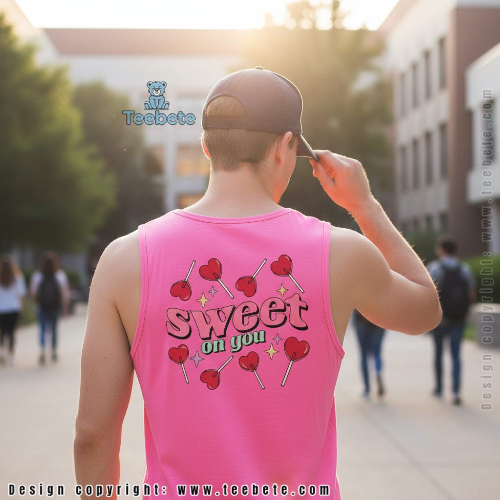 Couples Sweet On You Heart Candy Matching Tanktop Couples Sweet On You Heart Candy Matching Tanktop