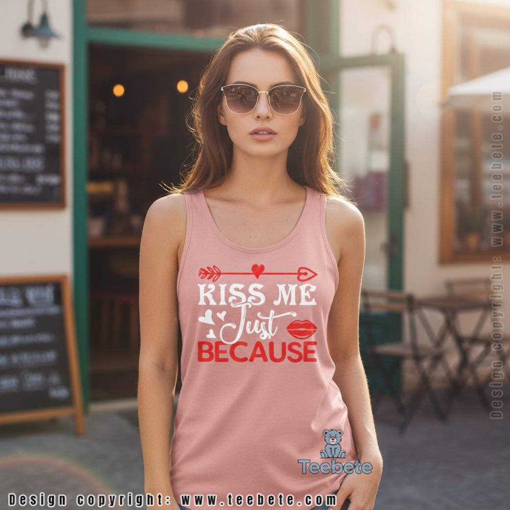 Cute Love Lips Valentine Day Kiss Me Quote Tanktop Cute Love Lips Valentine Day Kiss Me Quote Tanktop