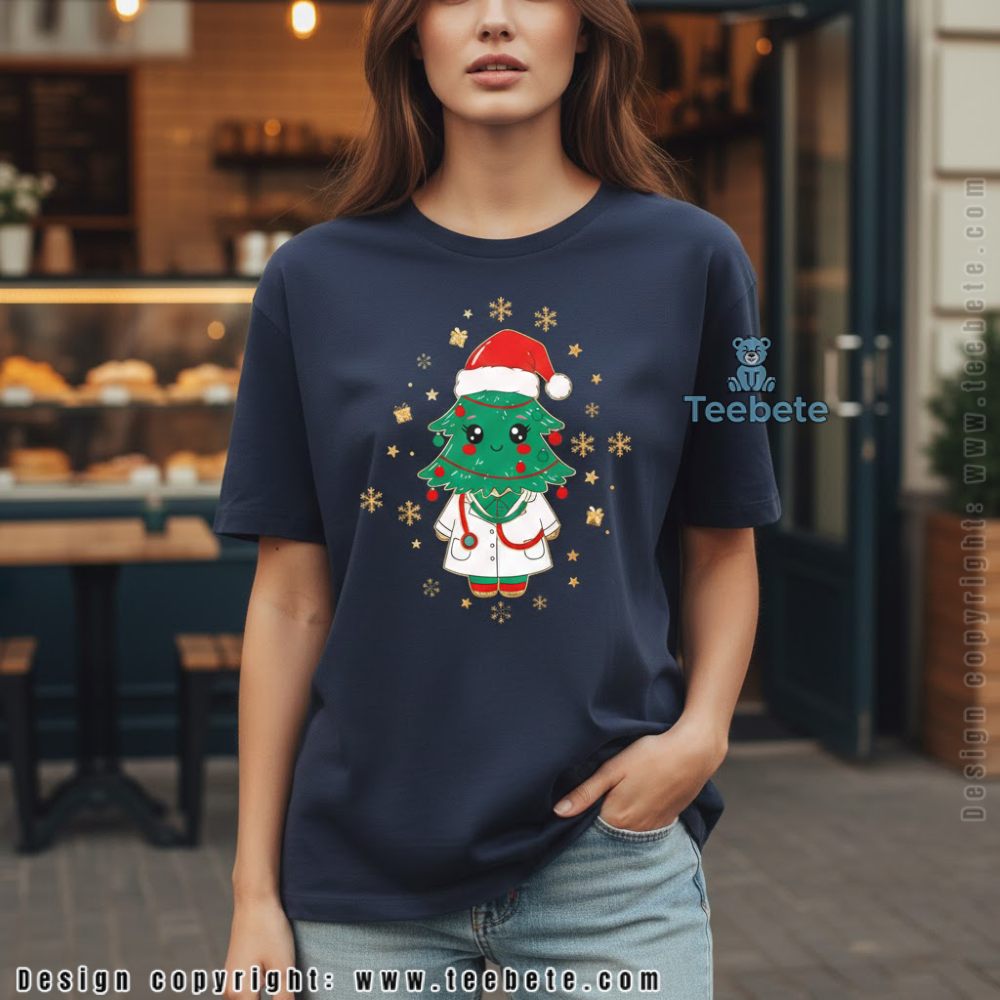 Cute Nurse Christmas Tree Shirt Medical Holiday Gift