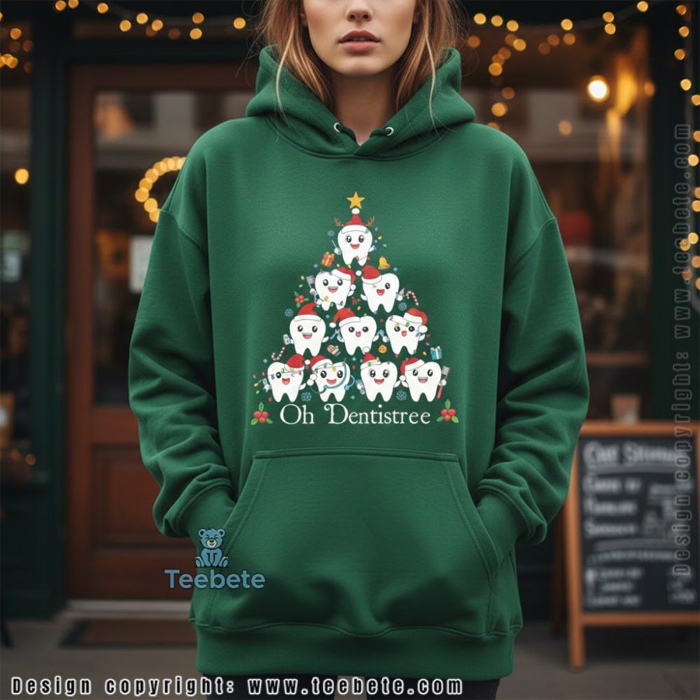 Cute Tooth Christmas Tree Dental Hoodie Cute Tooth Christmas Tree Dental Hoodie