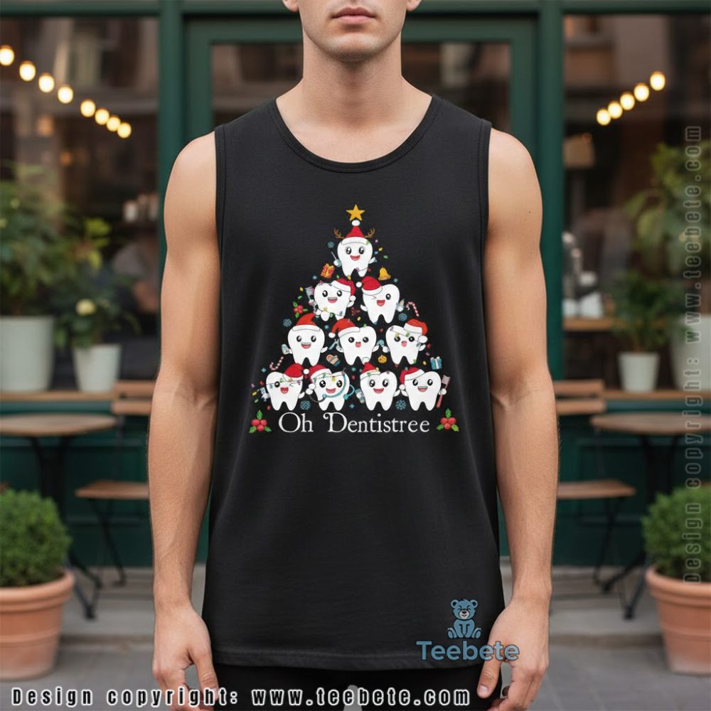 Cute Tooth Christmas Tree Dental Tanktop Cute Tooth Christmas Tree Dental Tanktop