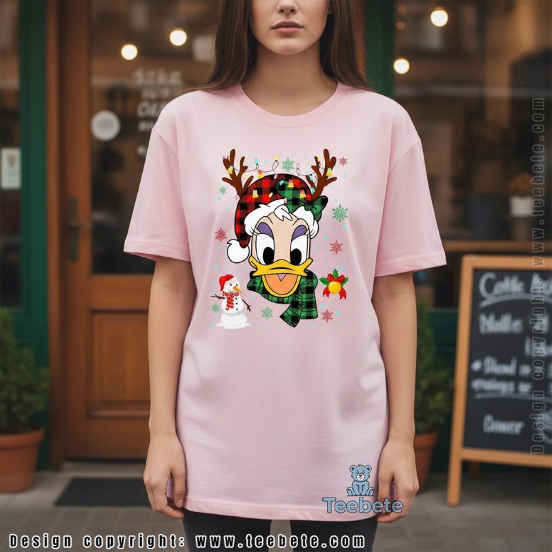 Daisy Duck Christmas Reindeer Plaid Shirt Disney Xmas
