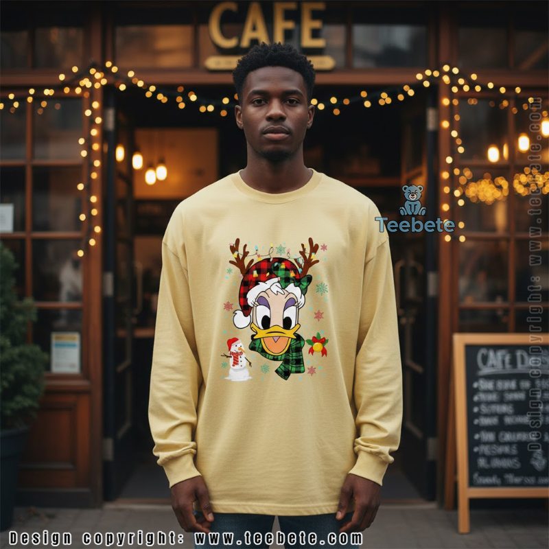 Daisy Duck Christmas Reindeer Plaid Long Sleeve Disney Xmas Daisy Duck Christmas Reindeer Plaid Long Sleeve Disney Xmas