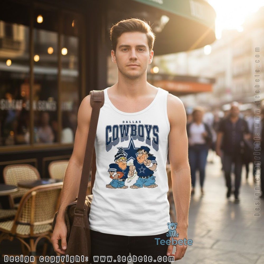 Dallas Cowboys Flintstones Tanktop 90S Style Football Dallas Cowboys Flintstones Tanktop 90S Style Football