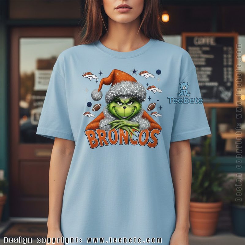 Denver Broncos Grinch Orange Santa Hat