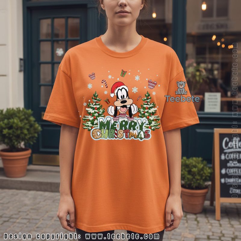Disney Goofy Merry Christmas Shirt Cute Holiday Character