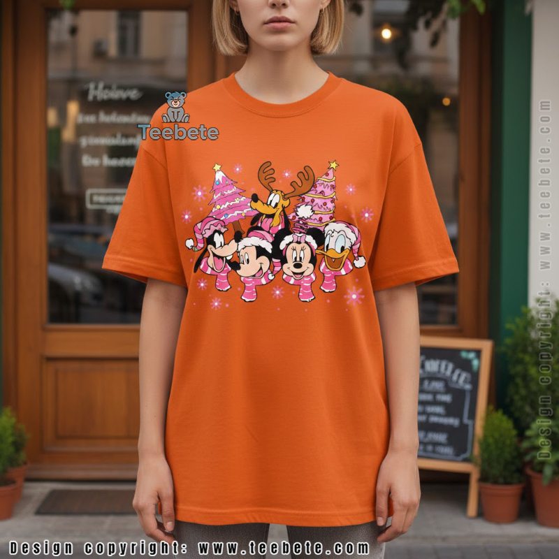 Disney Pink Christmas Shirt Mickey And Friends