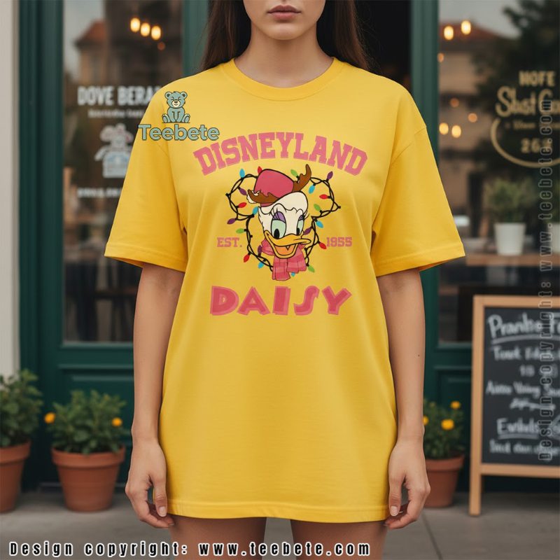 Disneyland Daisy Duck Christmas Lights Shirt Holiday Est 1955