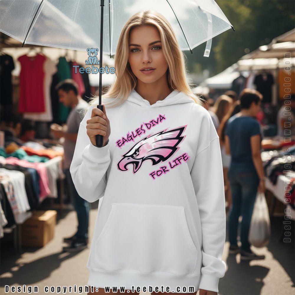 Eagles Diva For Life Hoodie Pink Sparkle Fan Eagles Diva For Life Hoodie Pink Sparkle Fan