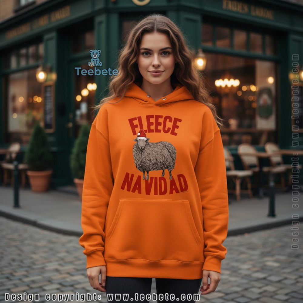 Fleece Navidad Sheep Christmas Pun Hoodie Fleece Navidad Sheep Christmas Pun Hoodie