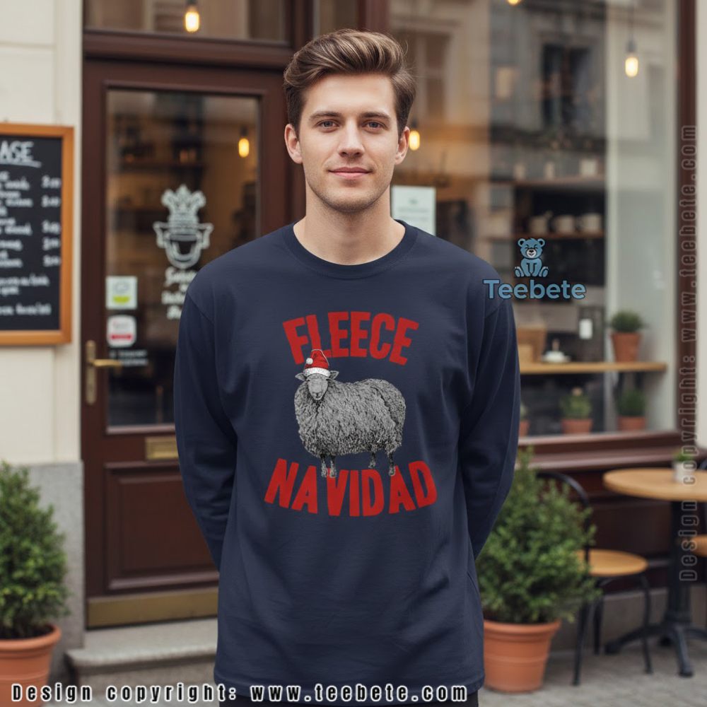 Fleece Navidad Sheep Christmas Pun Long Sleeve Fleece Navidad Sheep Christmas Pun Long Sleeve