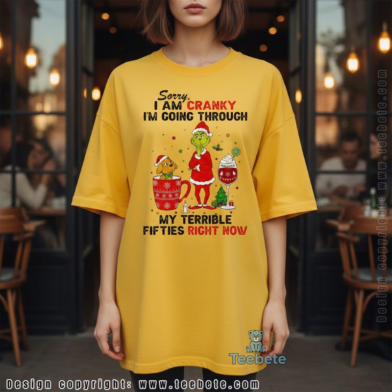 Funny Grinch And Max Dog Christmas Shirt Sorry I Am Cranky