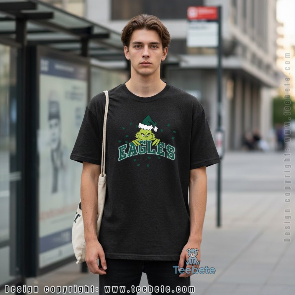 Funny Grinch Eagles Christmas Lights Shirt