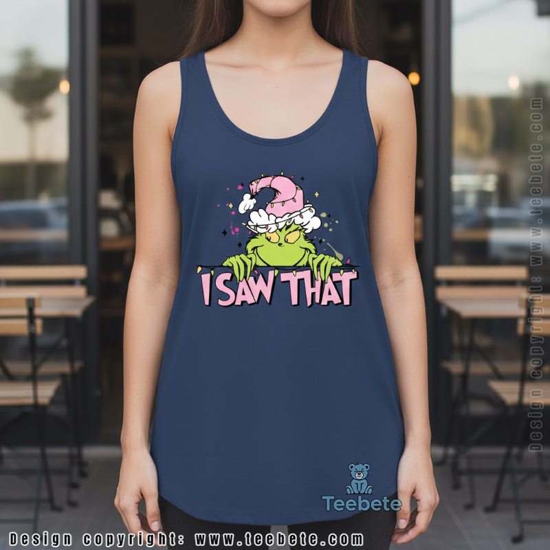 Funny Grinch I Saw That Christmas Lights Tanktop Funny Grinch I Saw That Christmas Lights Tanktop