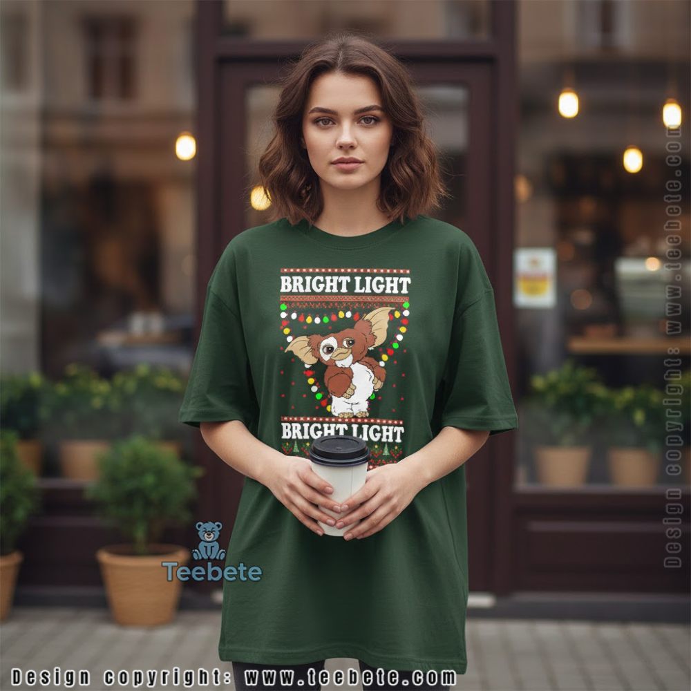 Gizmo Gremlins Bright Light Christmas Ugly Shirt