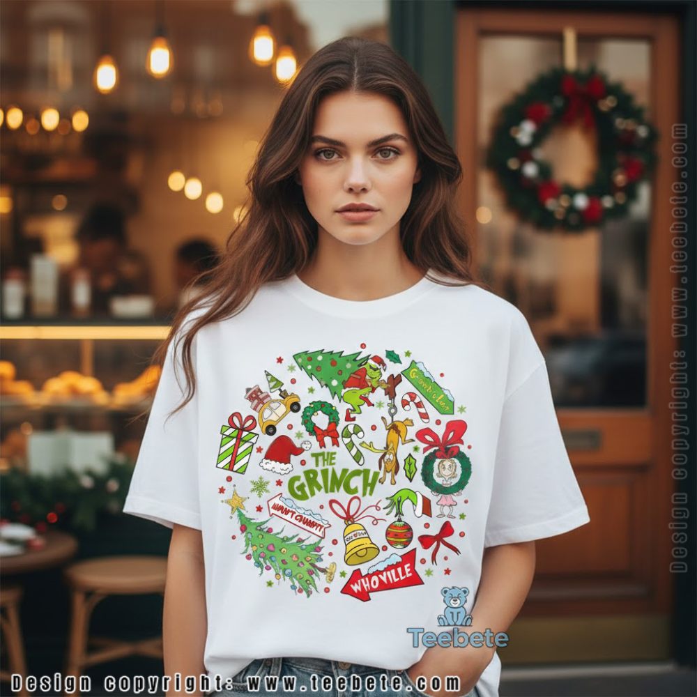 Grinch Christmas Collage Shirt Whoville Merry Grinchmas