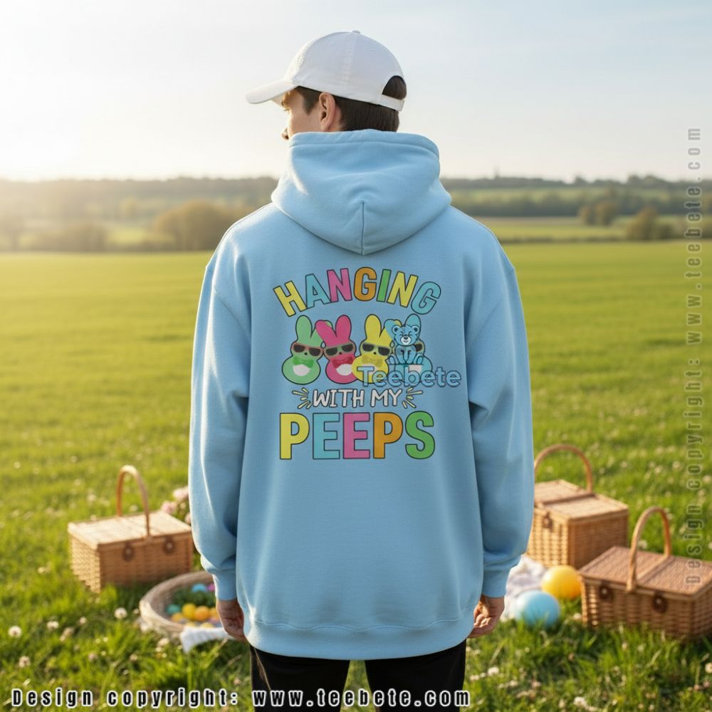 Hanging With My Peeps Colorful Easter Bunny Sunglasses Hoodie Hanging With My Peeps Colorful Easter Bunny Sunglasses Hoodie