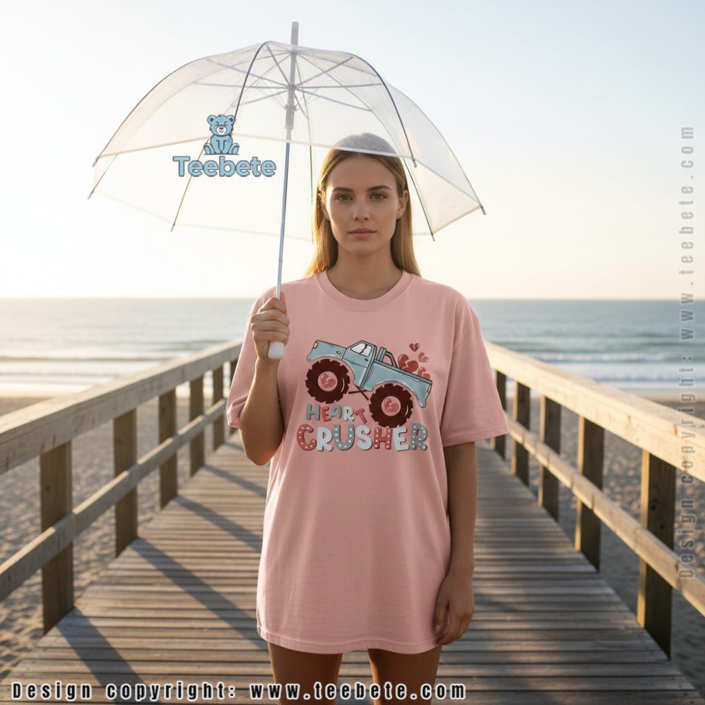 Heart Crusher Monster Truck Anti Valentine Day Shirt