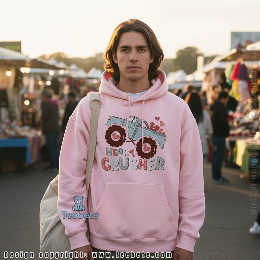 Heart Crusher Monster Truck Anti Valentine Day Hoodie Heart Crusher Monster Truck Anti Valentine Day Hoodie