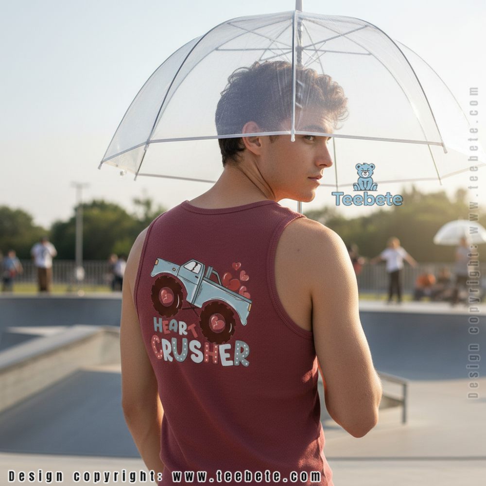 Heart Crusher Monster Truck Anti Valentine Day Tanktop Heart Crusher Monster Truck Anti Valentine Day Tanktop