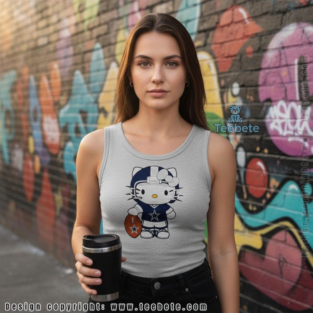 Hello Kitty Dallas Cowboys Tanktop For Women Hello Kitty Dallas Cowboys Tanktop For Women