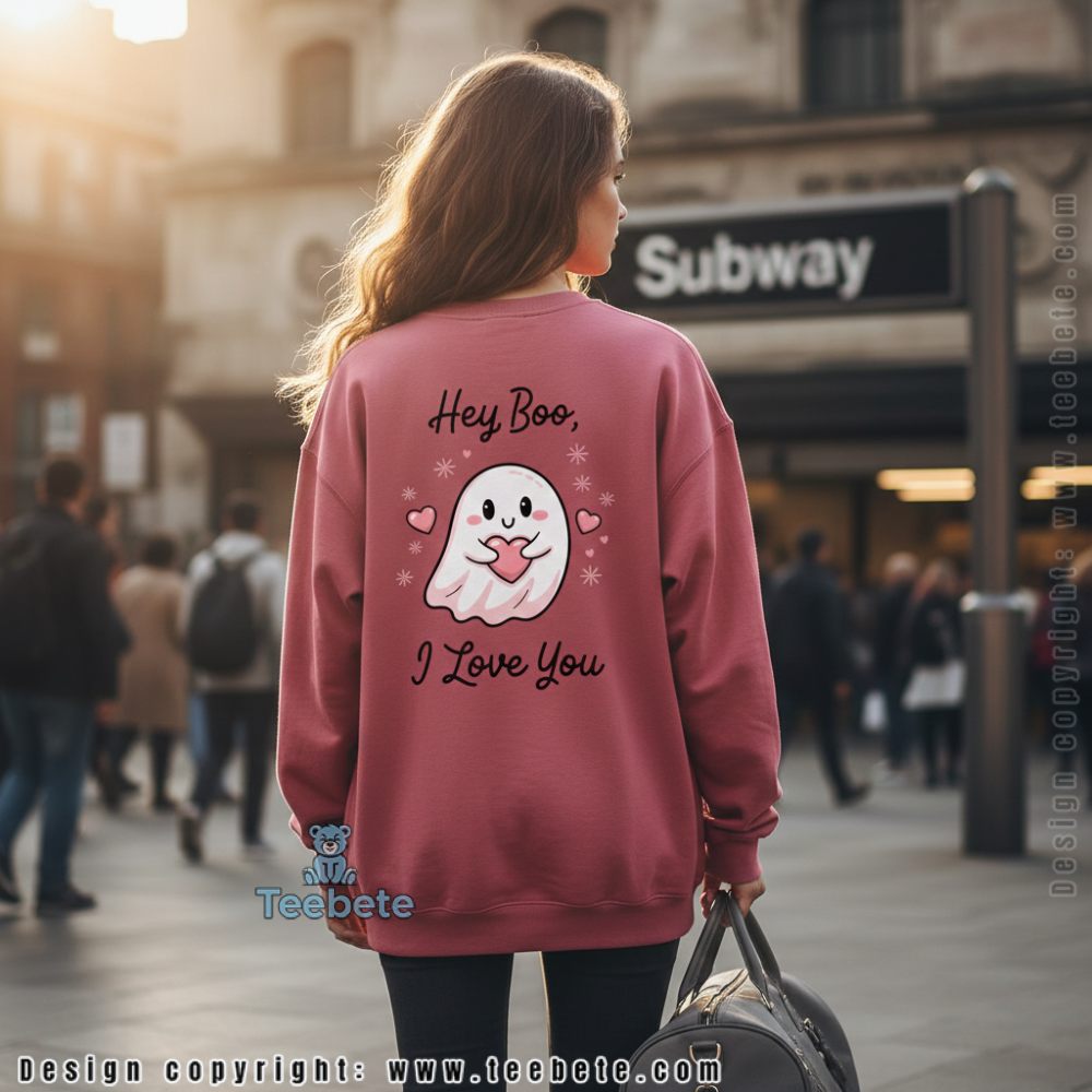 Hey Boo I Love You Long Sleeve Cute Ghost Valentines Day Hey Boo I Love You Long Sleeve Cute Ghost Valentines Day