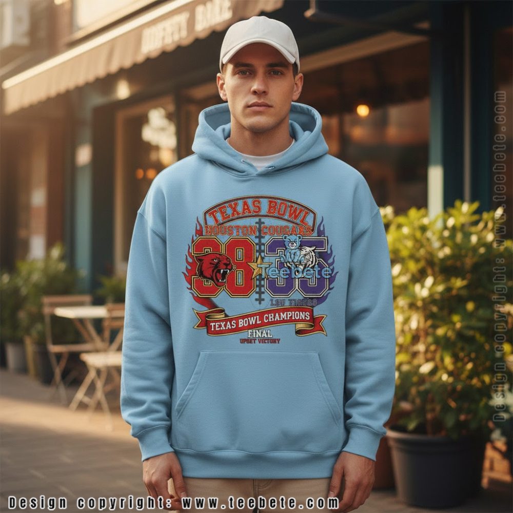 Houston Cougars Vs Lsu Tigers 38 35 Hoodie Texas Bowl Victory Houston Cougars Vs Lsu Tigers 38 35 Hoodie Texas Bowl Victory