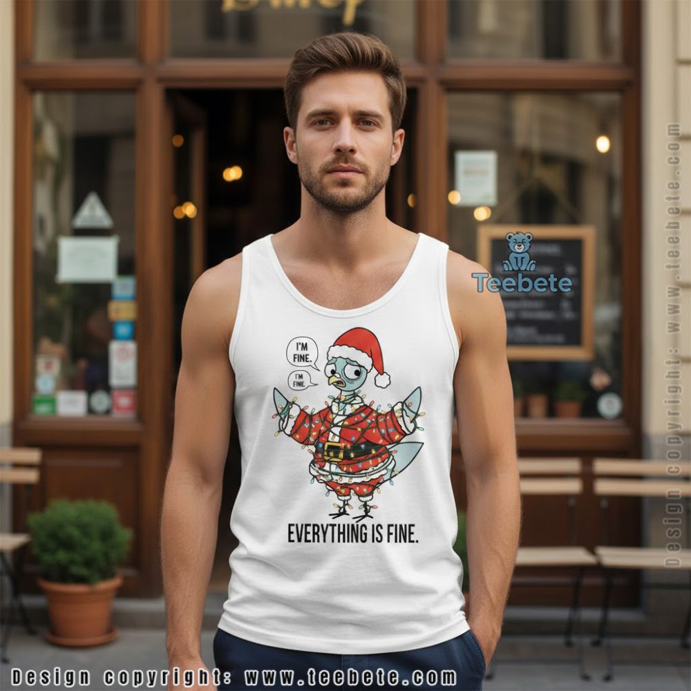 Im Fine Everything Is Fine Teacher Christmas Lights Tanktop Im Fine Everything Is Fine Teacher Christmas Lights Tanktop