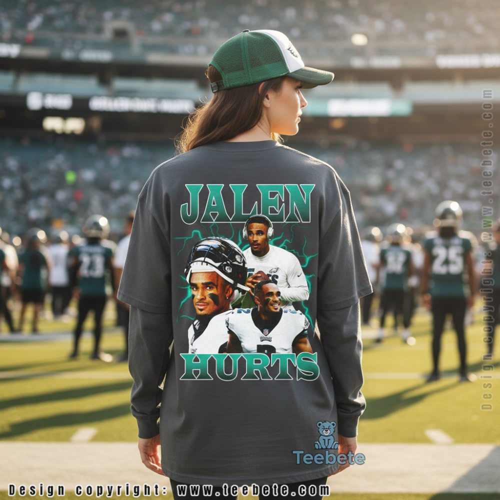 Jalen Hurts Eagles Long Sleeve Vintage 90S Bootleg Rap Style Tribute Jalen Hurts Eagles Long Sleeve Vintage 90S Bootleg Rap Style Tribute