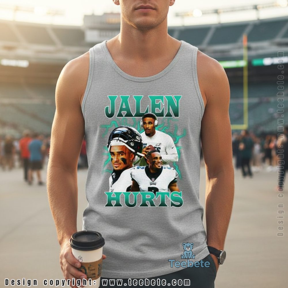 Jalen Hurts Eagles Tanktop Vintage 90S Bootleg Rap Style Tribute Jalen Hurts Eagles Tanktop Vintage 90S Bootleg Rap Style Tribute