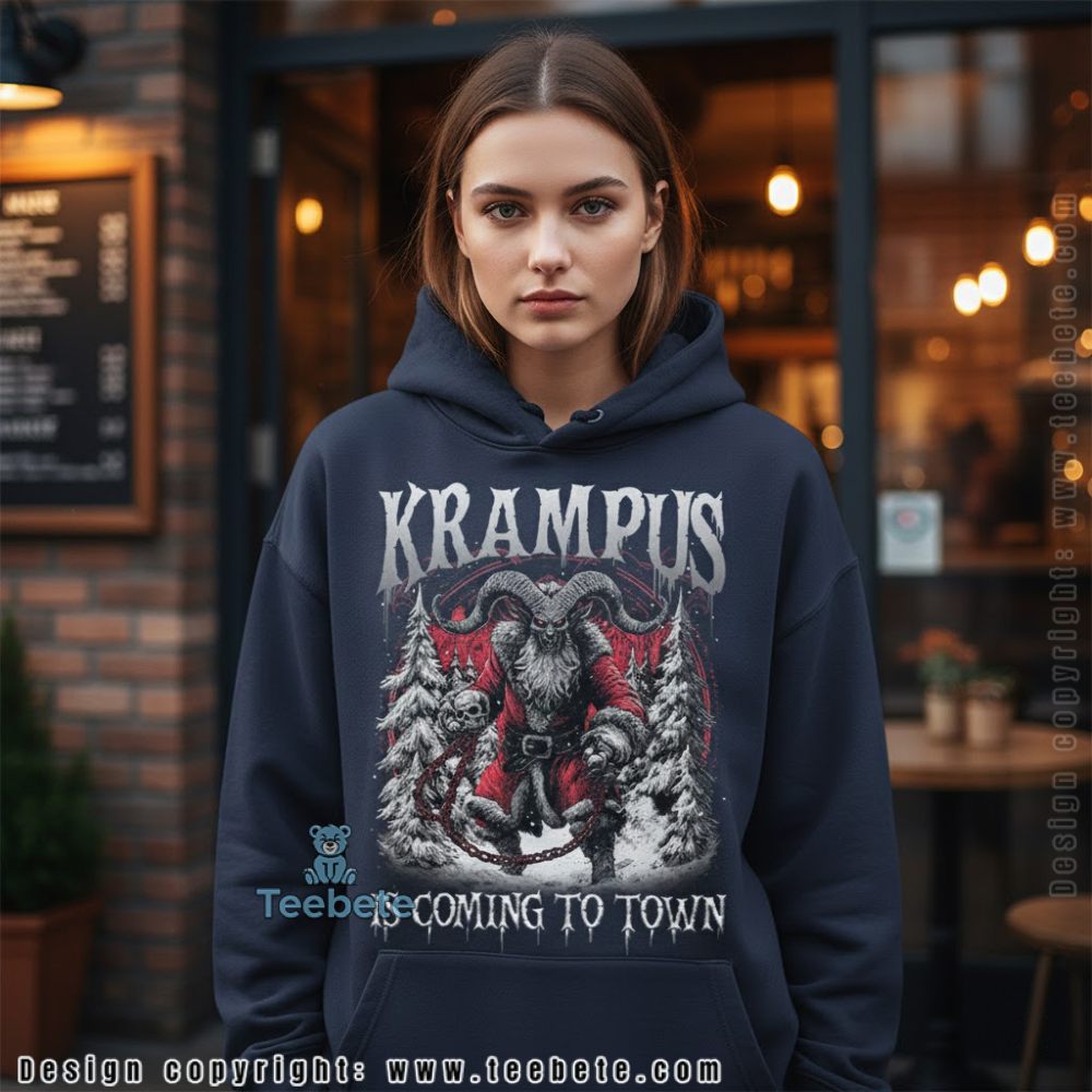 Krampus Is Coming To Town Christmas Horror Hoodie Krampus Is Coming To Town Christmas Horror Hoodie