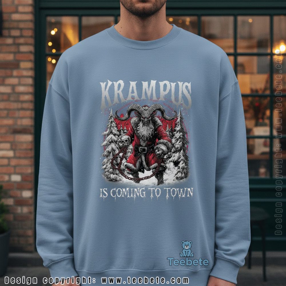 Krampus Is Coming To Town Christmas Horror Long Sleeve Krampus Is Coming To Town Christmas Horror Long Sleeve