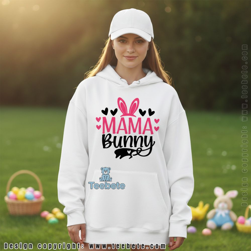 Mama Bunny Ears Pink Heart Cute Easter Women Hoodie Mama Bunny Ears Pink Heart Cute Easter Women Hoodie